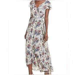 B.O.G Collective Faux Wrap Dress Floral  Romantic Boho Garden Party | Small